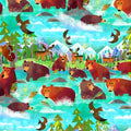 Turquoise Bathing Bears 55455D-1