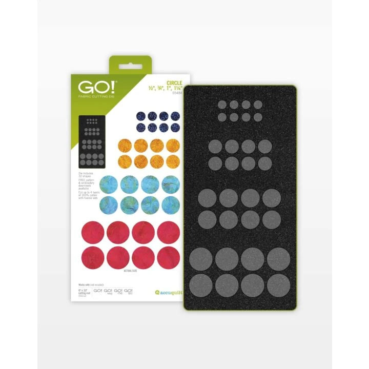 Accuquilt GO! Circle-1/2" 3/4" 1" 1 1/4" Die #55484