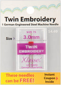 Klasse Twin Embroidery 75/3.0mm needles