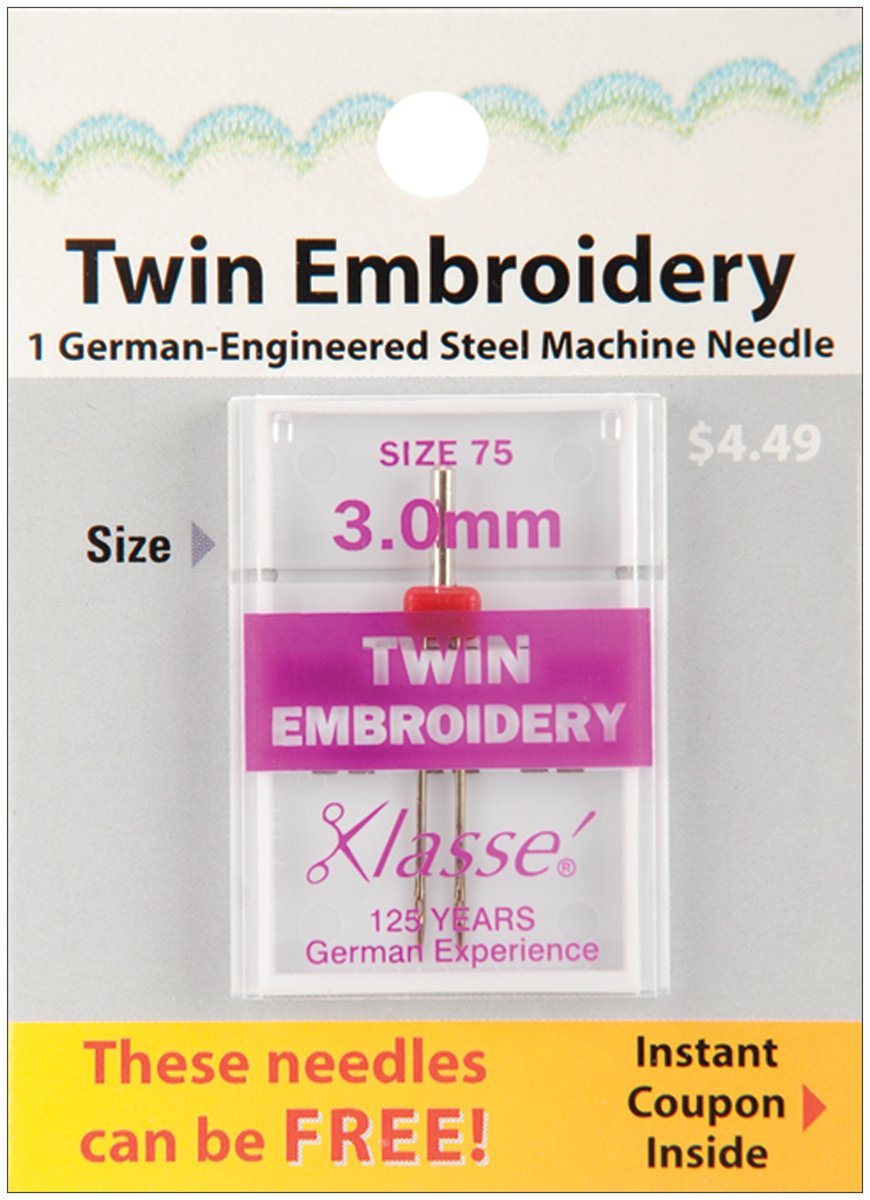 Klasse Twin Embroidery 75/3.0mm needles