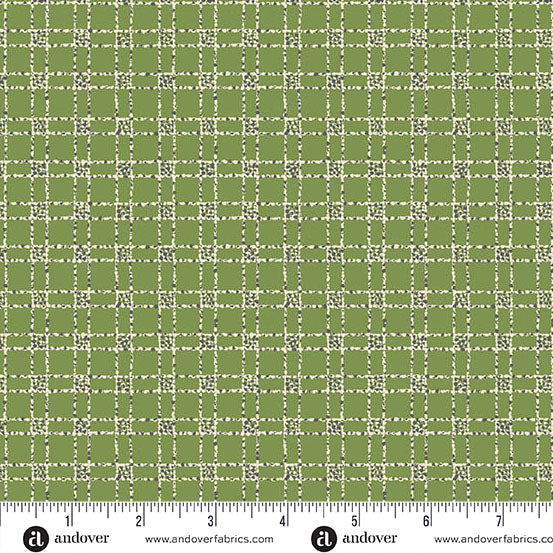 Andover Fabrics Green Leaves by Andover Fabrics Tartan Green