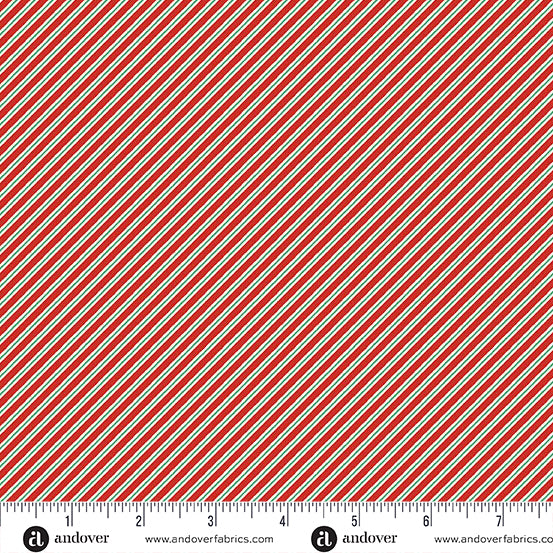 The Nutcracker by Makower UK Candy Cane Stripe Red