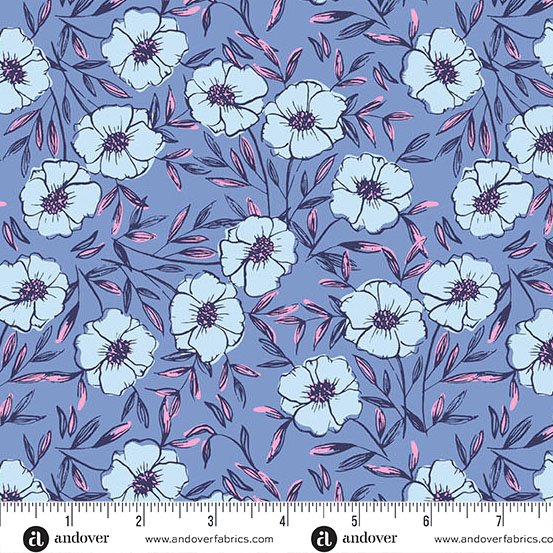 A-1567-B Denim Bouquet Bliss: Petals and Stitches by Stephanie Organes