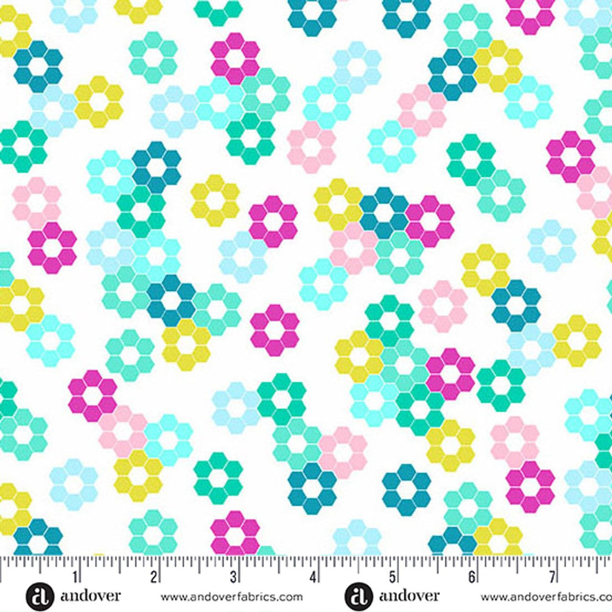 Color Pop Playground by KP Creates Hexie Garden White A-1692-L
