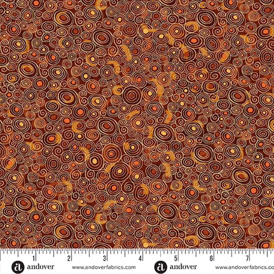 Golden by Makower UK Scroll Brown MU-158-V