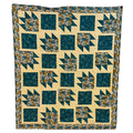 Teal Bear Paw 50" x 60" Pieced Flimsy (not quilted) - Shop Sample