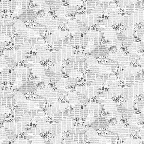 8166-09 White || Urban News 118" - Newspaper Collage