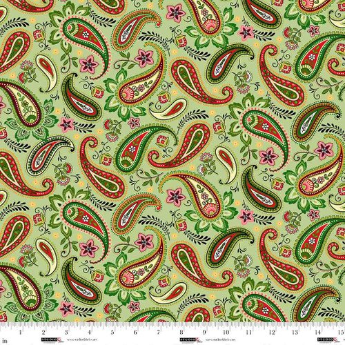8384-66 Green Multi || Blooms of the Holiday