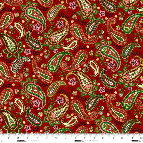 8384-88 Red Multi || Blooms of the Holiday