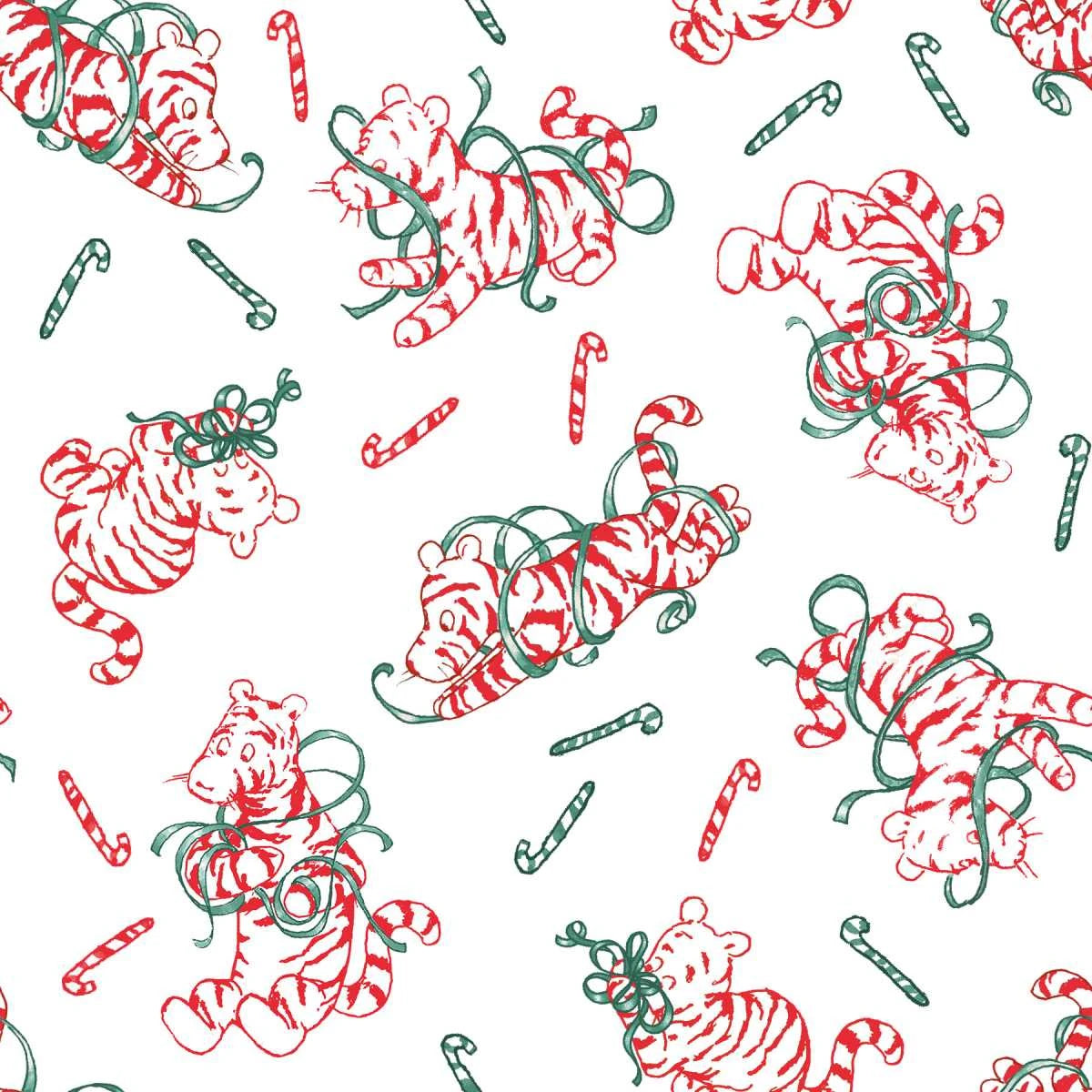 Christmas at Pooh Corner White/Red Peppermint Tigers