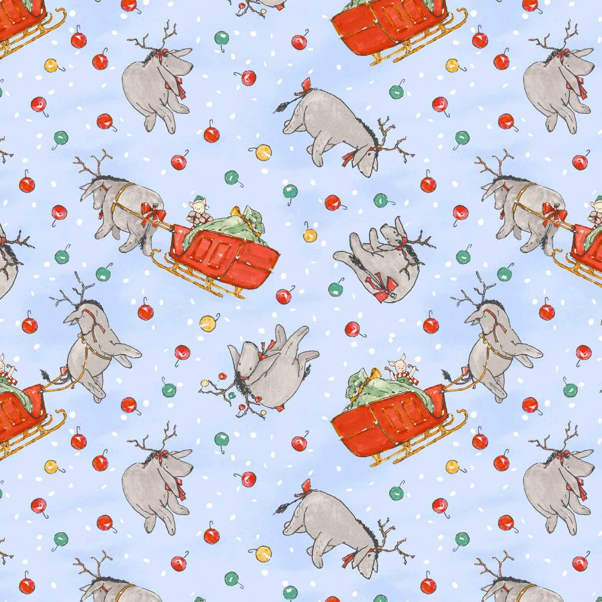 Christmas at Pooh Corner Light Blue Reindonkeys
