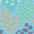 922108910KC / Small Flowers Multi - Teal Scuba