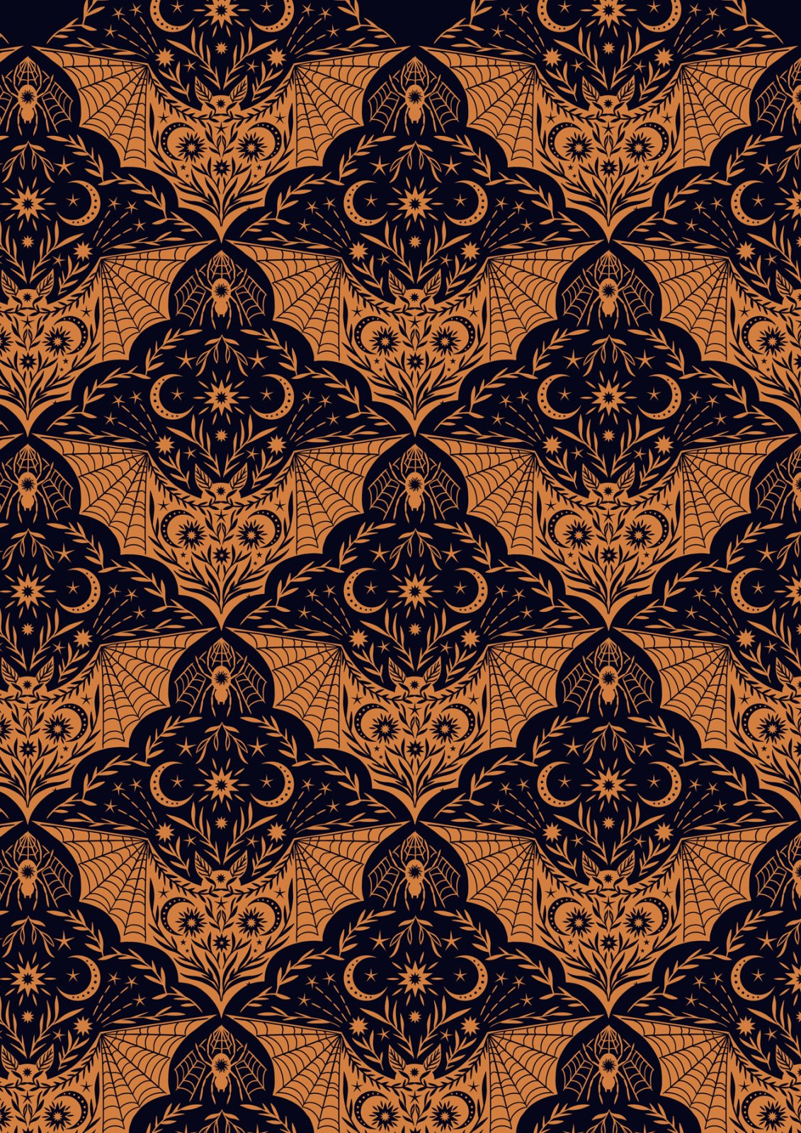 Orange floral bat - A720.1 Cast a Spell