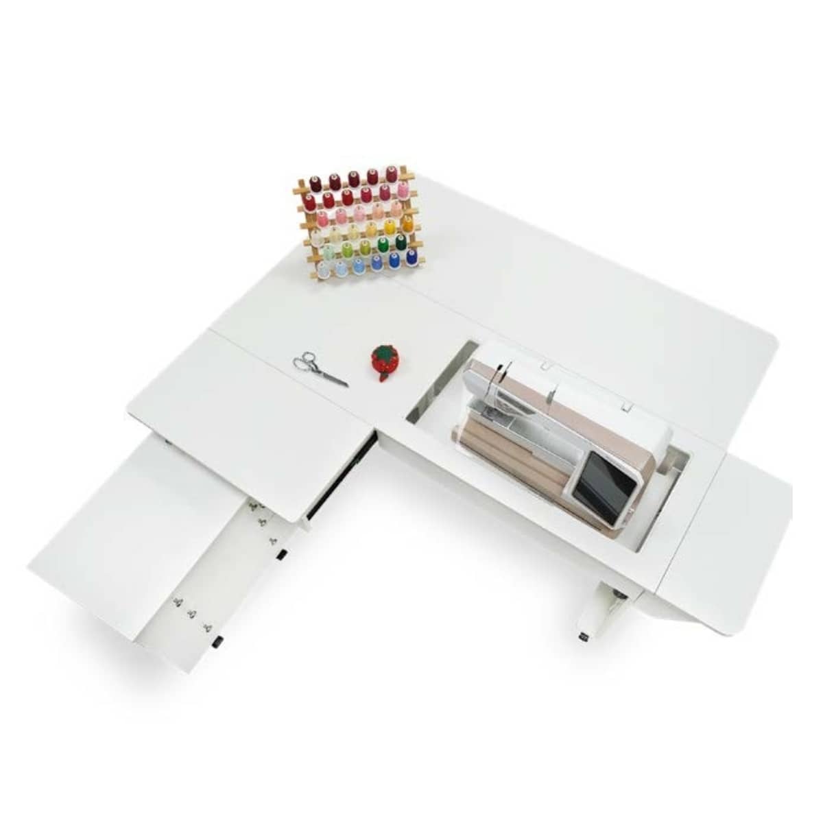 Arrow Kangaroo & Joey Dual Rail Electric Sewing Cabinet - Ash White