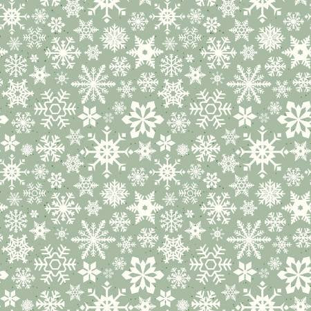 Mistletoe & Holly Snowflakes Sage C16402-SAGE