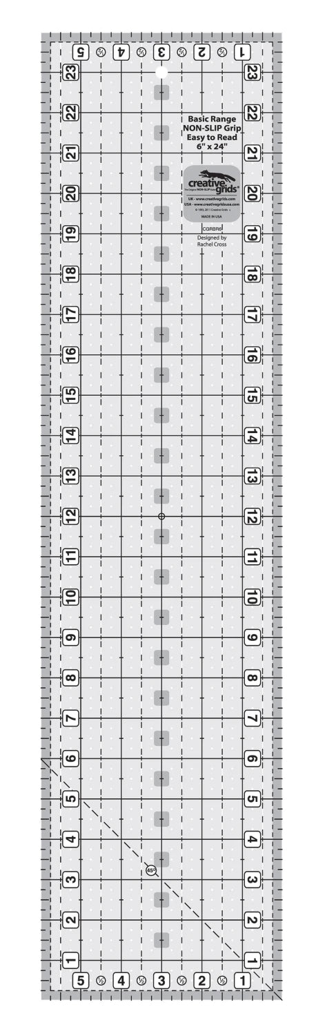 Creative Grids Quilt Ruler Basic Range 6in x 24in