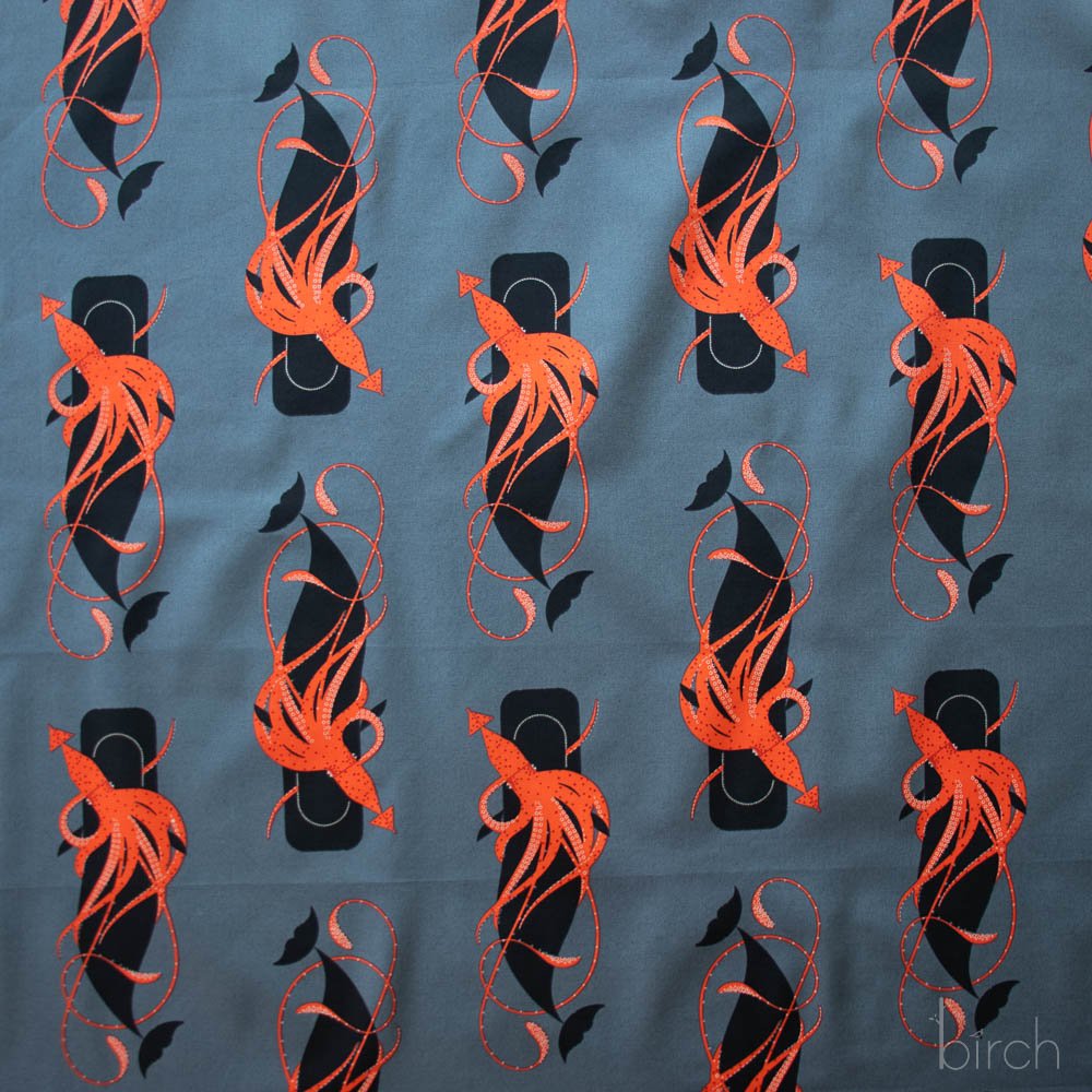 Charley Harper Small squid and Whale