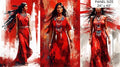 Sacred Sisters Tryptic Panel 24"
