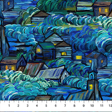 Starry Night Dark Blue Multi Scenic # DP29262-46