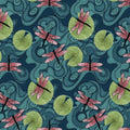E-KOIGARDEN E-6029-72 TOSSED LILLY PADS AND DRAGONFLIES