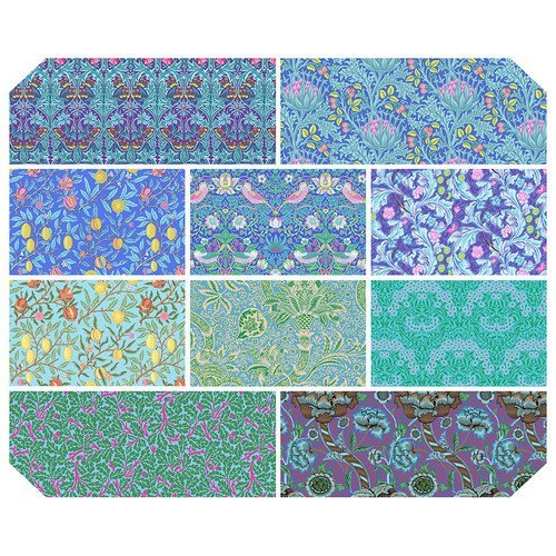 Kaffe x Morris & Co-Blues Fat Quarter 10pcs