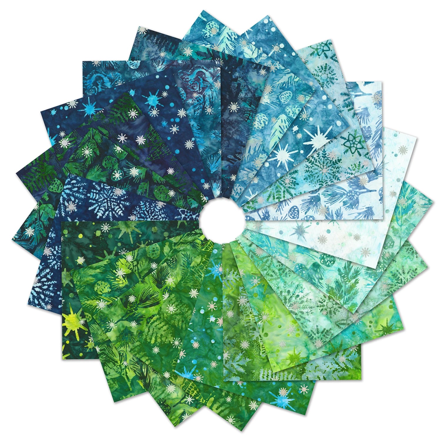Fat Quarter Evergreen Ice, 20pcs/bundle FQ-2329-20