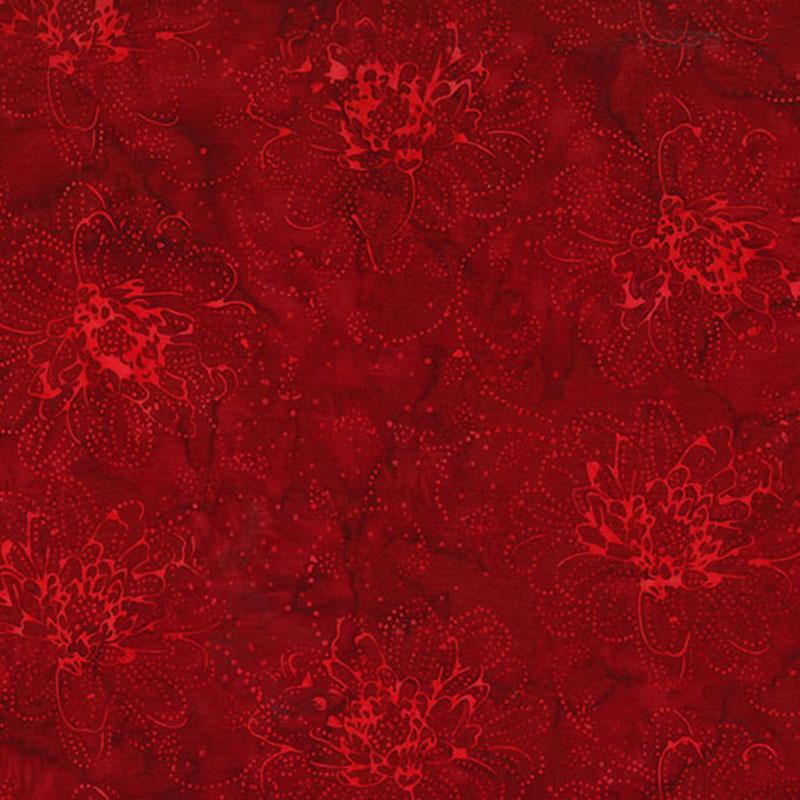 Bali Batik Dotty Chrysanthemum Y2666-78 Scarlet