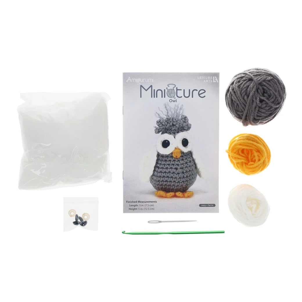 Leisure Arts Amigurumi Miniatures Kit Owl