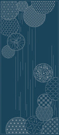 Wagara Sashiko Panel Waterfalls Blue #KF1125-13C