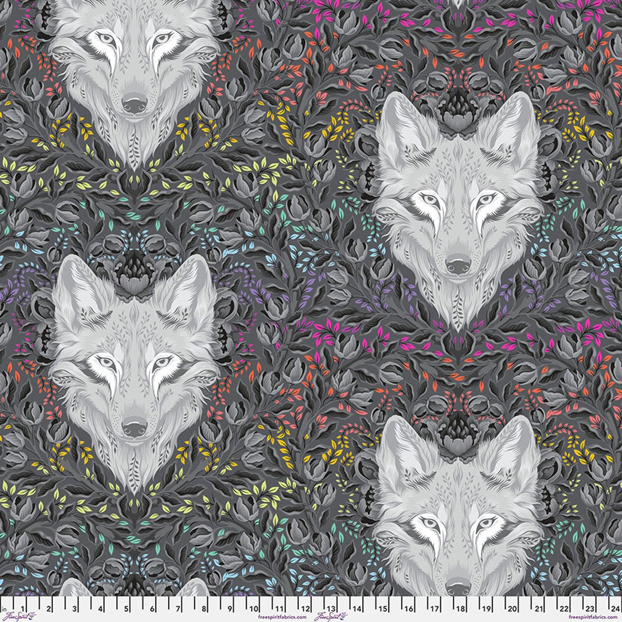 Wolf of Pink Street - Carbon || Graywork & True Colors Minky