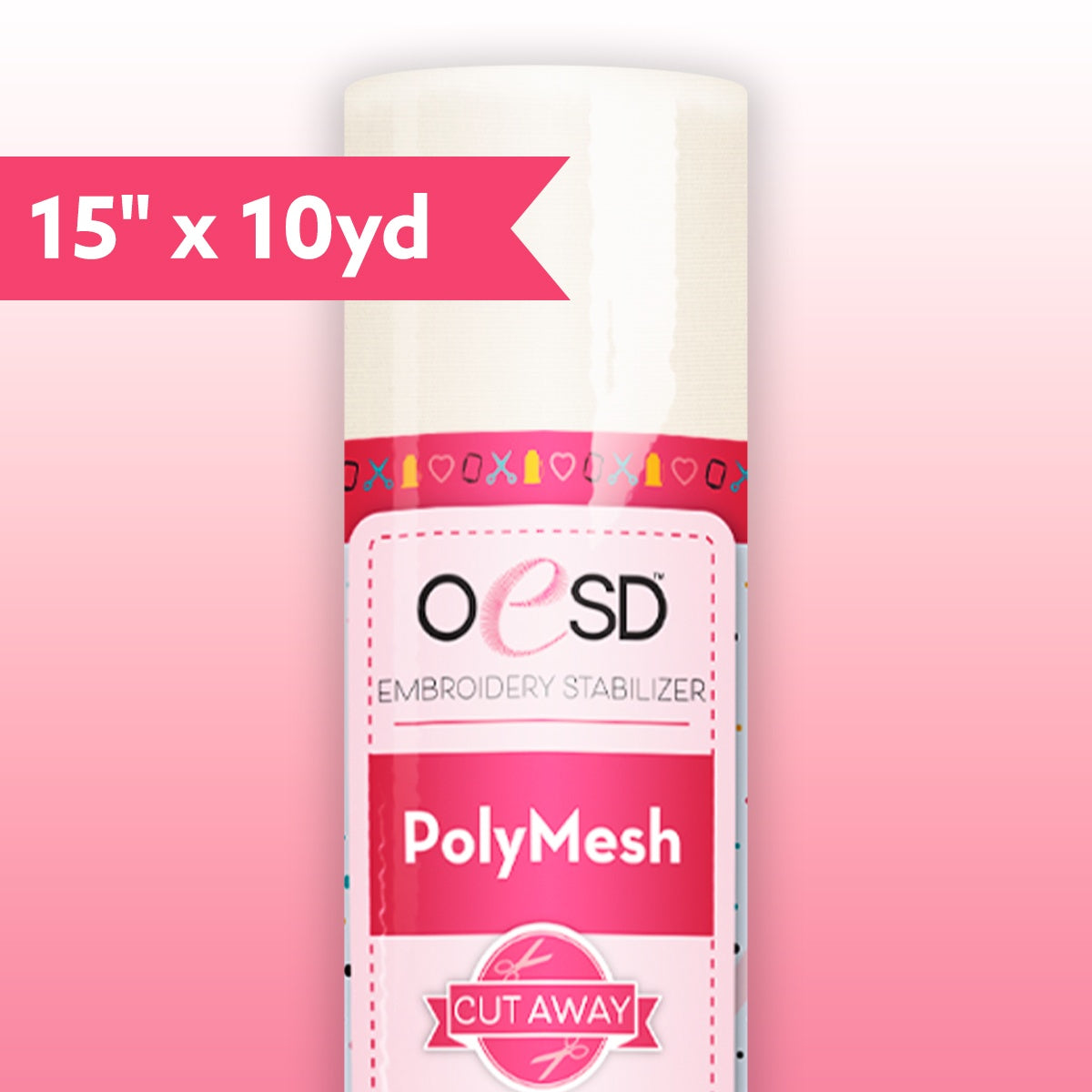 Polymesh CutAway White 1.5oz 15" x 10yd #HBC15-15