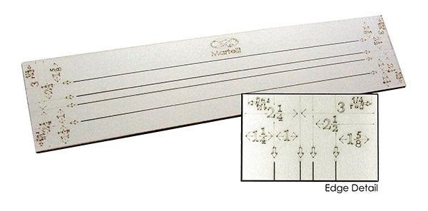 Martelli 24" Strip Ruler with multiple different widths slots (binding ruler)