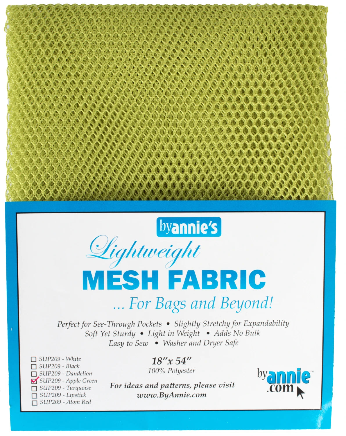 Lightweight Mesh Fabric - Apple Green (18" x 54") # SUP209-APGR