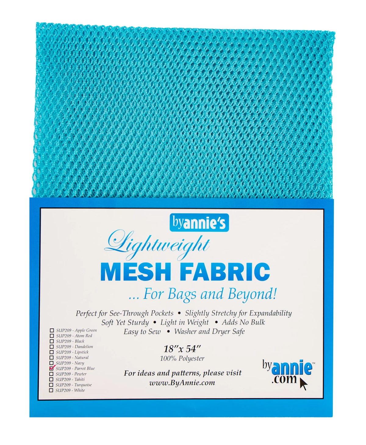 Lightweight Mesh Fabric - Parrot Blue (18" x 54") # SUP209-PBLU