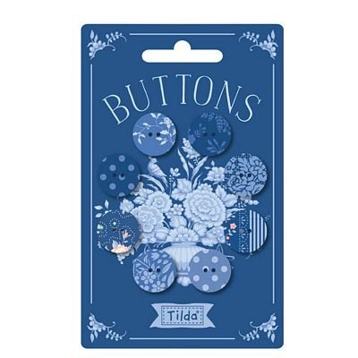 Something Blue Buttons 8pcs (20mm) Dark