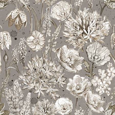 Packed Floral & Taupe W115-016-770
