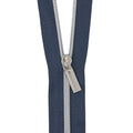 Navy #3 Nylon Nickel Coil Zippers: 3 Yards with 9 Pulls # ZBY3C16