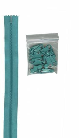 4 yards of 16mm #4.5 zipper chain - Turquoise