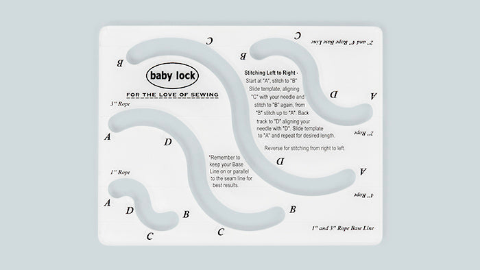 BabyLock Rope Template - Low Shank