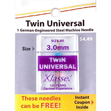 Klasse Twin Universal 80/3.0mm needles