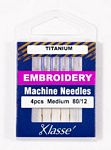 Klasse Titanium Embroidery 80/12 needles (4 pk)