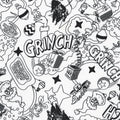 Tonal Grinch White Quilting Cotton