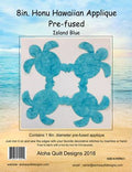 Pre-Fused Hawaiian Applique - 8" Honu Island Blue