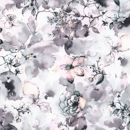 Washy Florals Fog AVMD-23302-336 by Lauren Wan from Ruby Rose