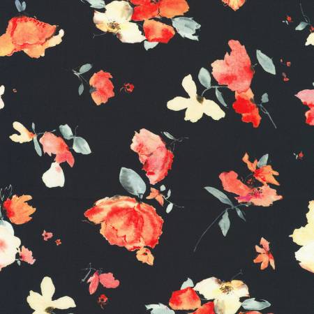 Tossed Florals Black AVMD-23303-2 by Lauren Wan from Ruby Rose