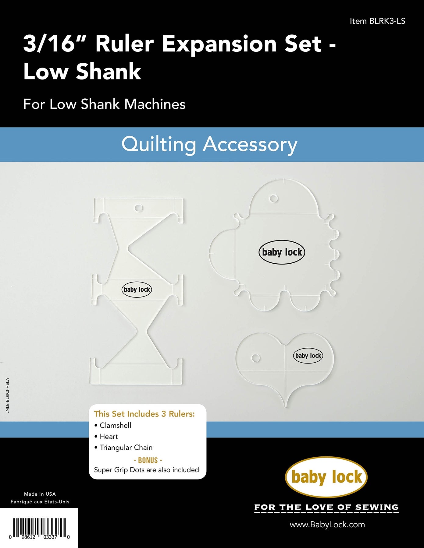 BabyLock 3/16in Ruler Expansion Set - Low Shank