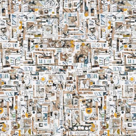 Spread The Word - Tan Abstract Newspaper Snips