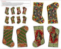 Gears & Garland Red Steampunk Christmas Stockings 36 Inch
