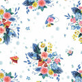 Down The Rabbit Hole Caterpillar Floral White