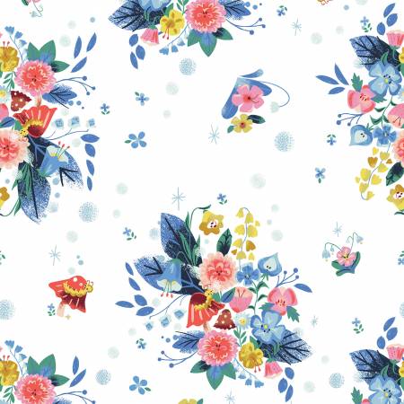 Down The Rabbit Hole Caterpillar Floral White